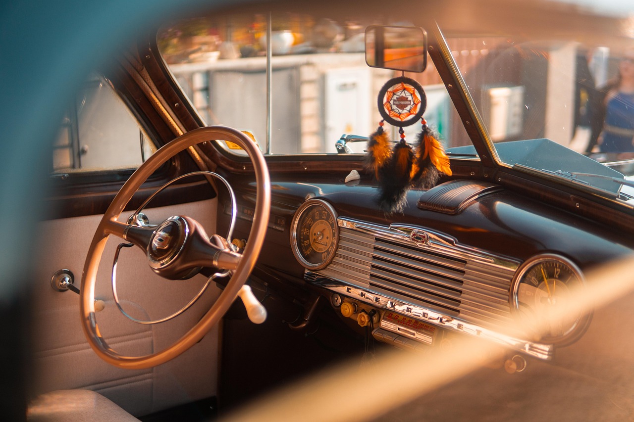 chevrolet, car, interior, steering wheel, car wallpapers, automobile, vehicle, classical, usa, retro, old, historically, style